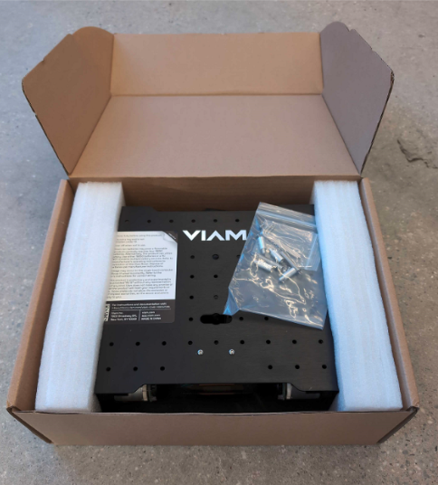 A Viam Rover 2 in a box