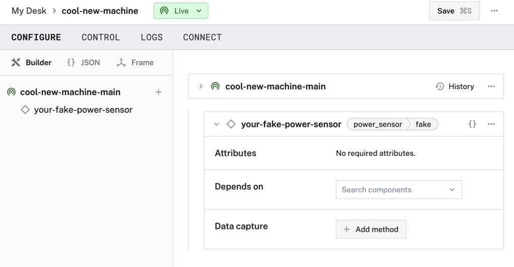 Configure a Fake Power Sensor | Power Sensor