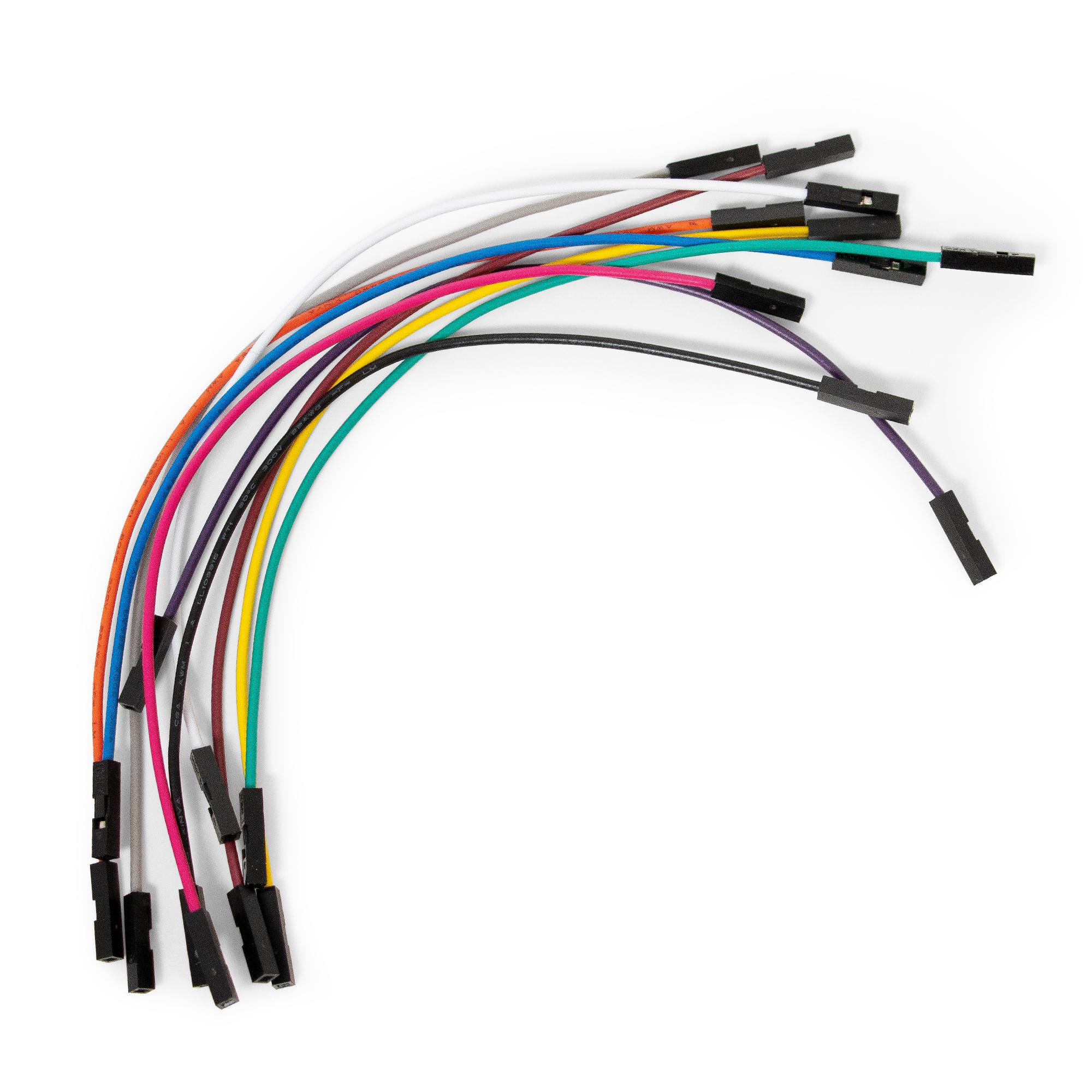 Ten colorful jumper wires