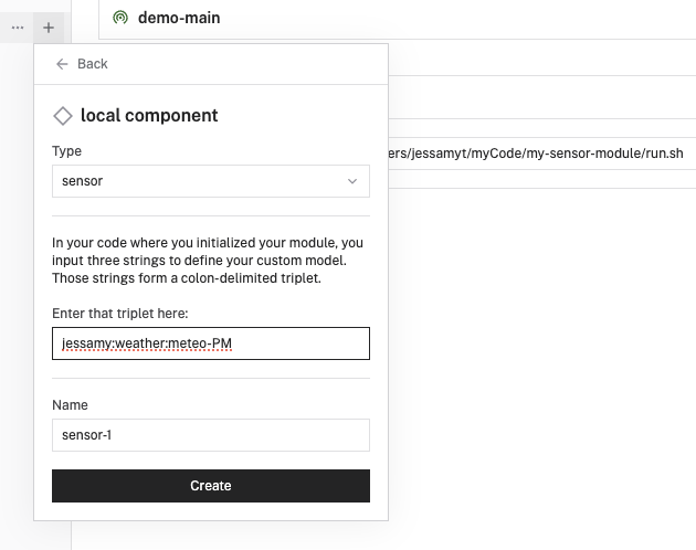 Configuring a local model after the local module is configured.