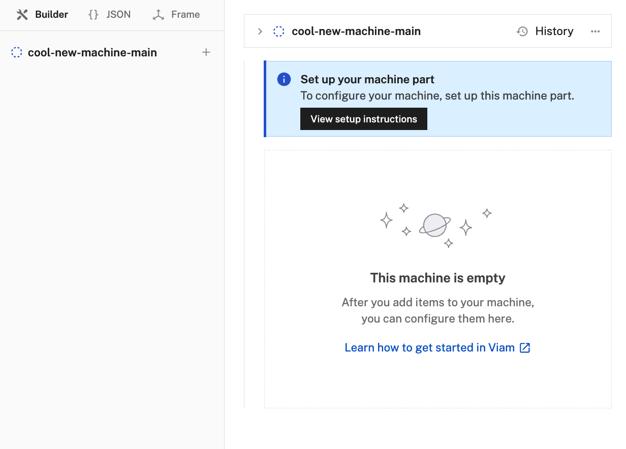 Machine setup alert in a newly created machine