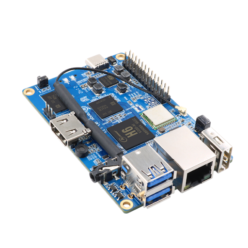 The Orange Pi 3 LTS single-board computer.