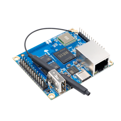 The Orange Pi Zero2 single-board computer.