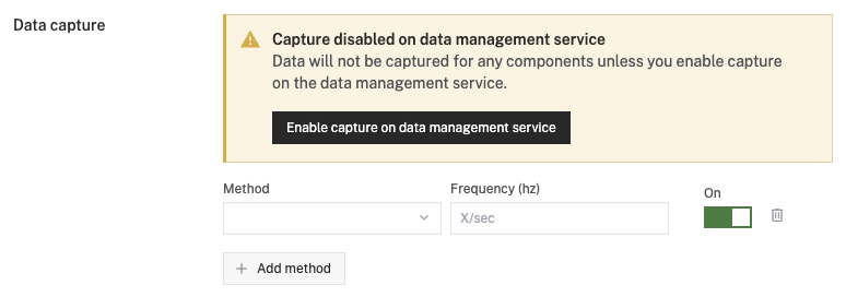 Disable data capture toggle