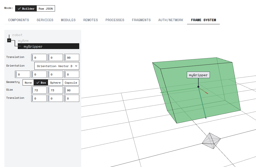 A picture of the frame system tab in use.