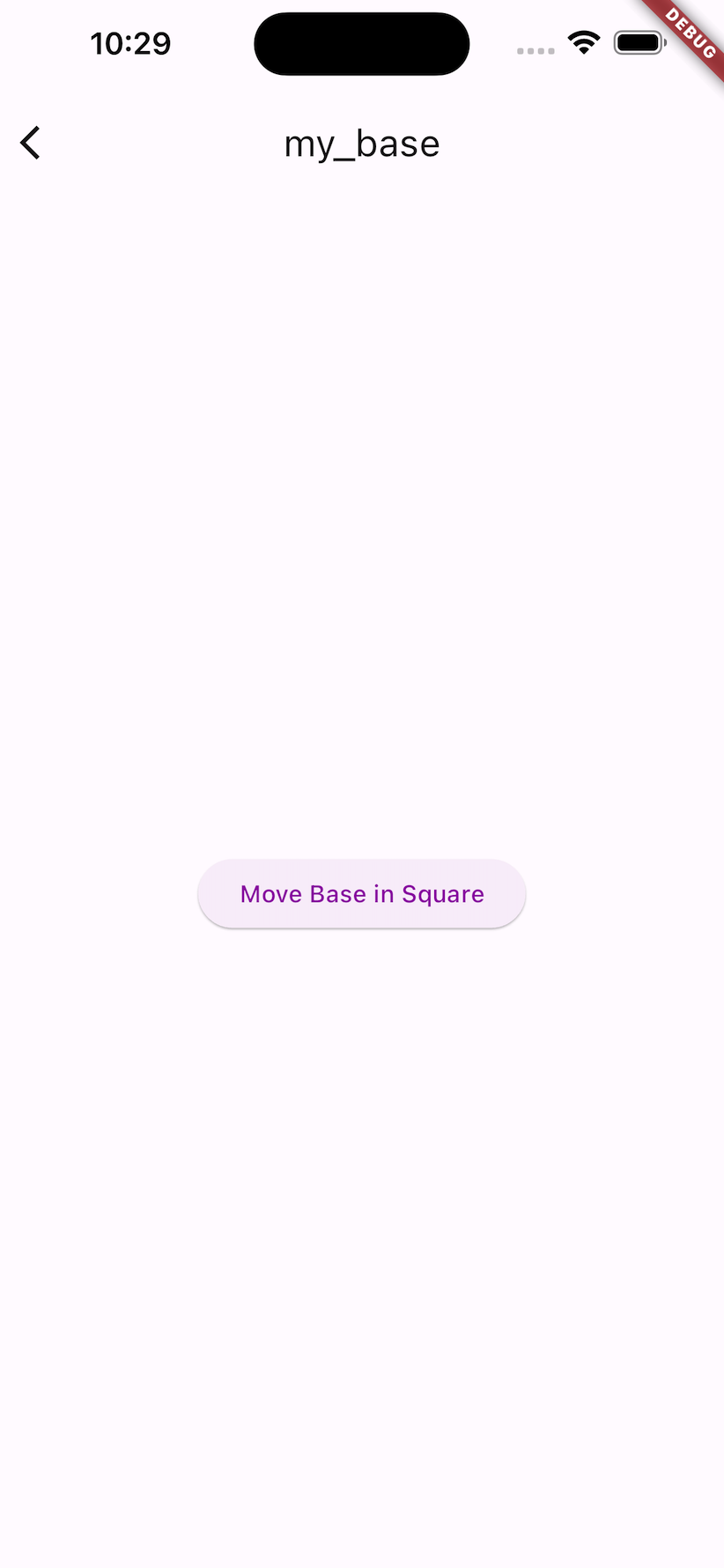 Button to drive a rover in a square in an example Flutter app